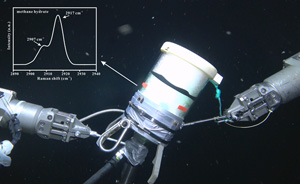 The direct observation and interpretation of gas hydrate decomposition with ocean depth