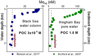 Dissolved molybdenum asymptotes in sulfidic waters